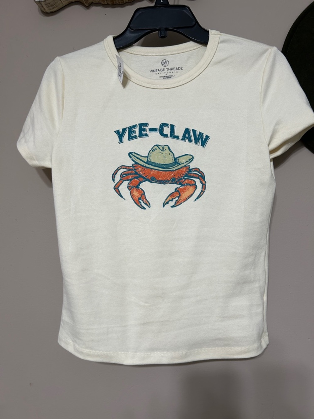 Cream 'Yee-Claw' Graphic Short Sleeve Tee